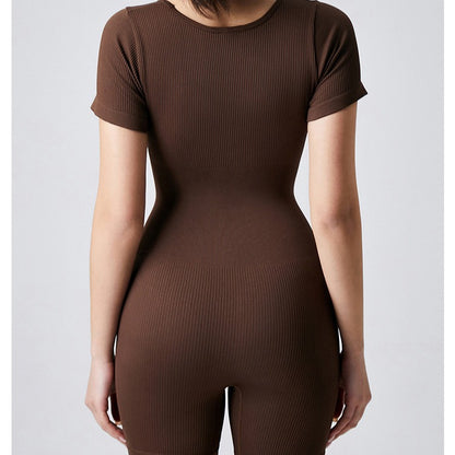 Women's Chic and Stil Short-Sleeved Sporty Jumpsuit