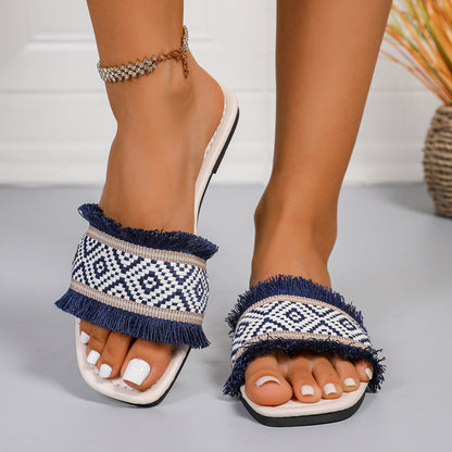 Sandales à franges décoratives pour dames Chic und Stil