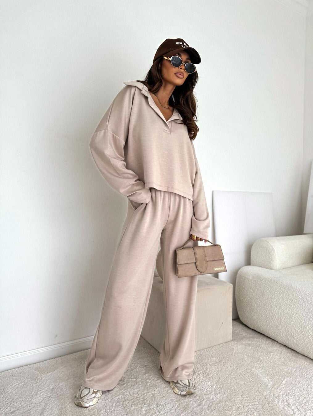 Chemise polo décontractée pour femmes avec patte de boutonnage et manches larges Chic und Stil