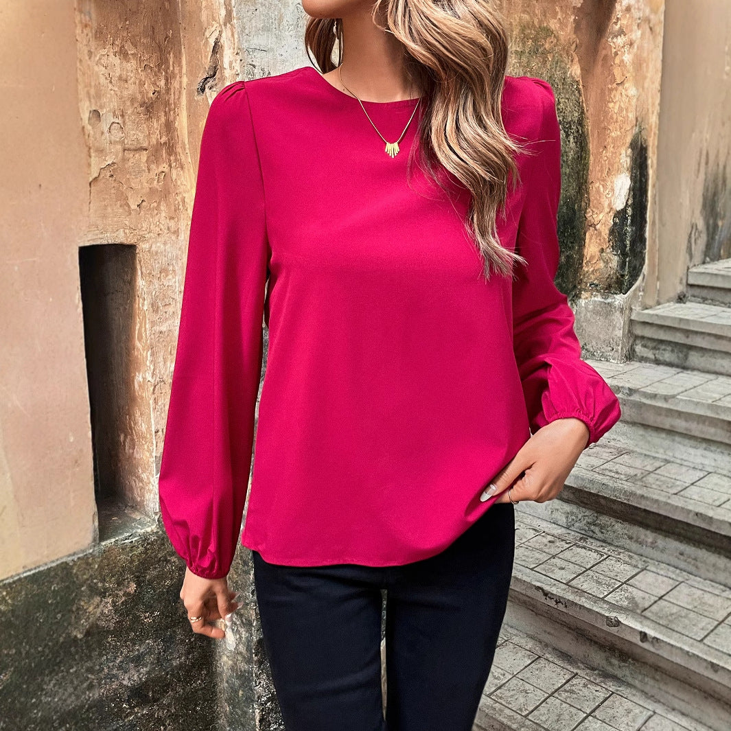 Dames Haut élégant avec décolleté en V profond et découpe au dos Chic und Stil