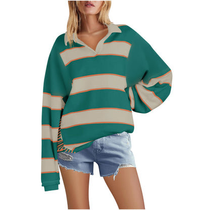 Pull ample dames avec design rayé et coupe lâche Chic und Stil