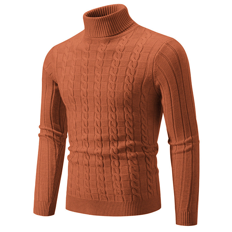 Pull en tricot pour hommes avec col montant et motif en torsades Chic und Stil