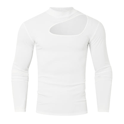 T-shirt à manches longues pour hommes avec décolleté innovant et propriétés respirantes Chic und Stil