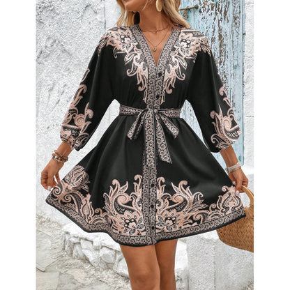 Dames Robe Mini A-ligne Brodée Chic und Stil