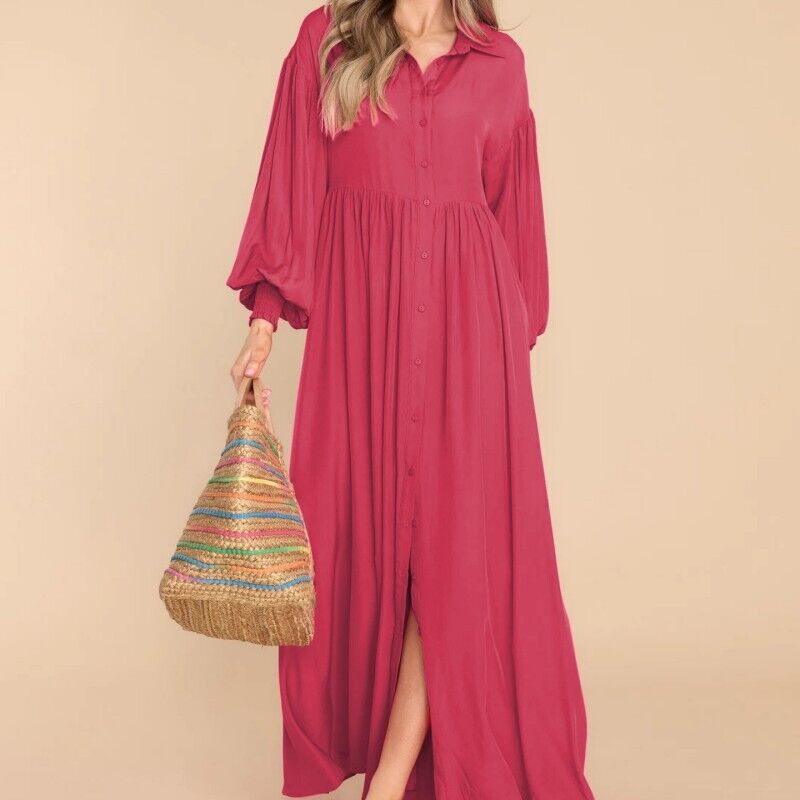 Robe maxi à boutons fluides pour femmes Chic und Stil