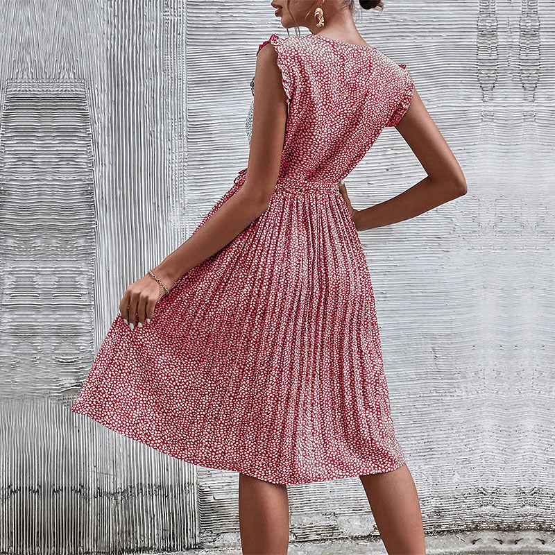 Robe à A plis pour dames avec ceinture à la taille Chic und Stil