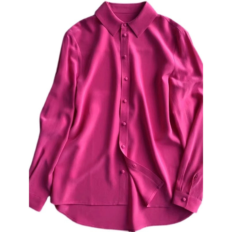 Chemisier en satin léger à boutons pour femmes Chic und Stil