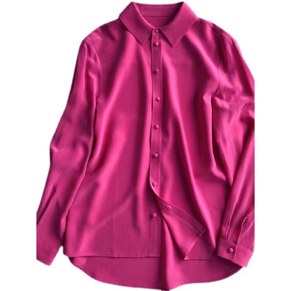 Chemisier en satin léger à boutons pour femmes Chic und Stil
