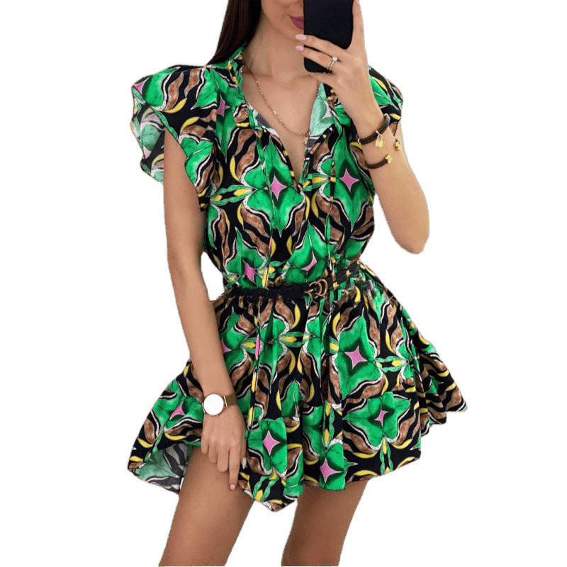Robe shift à motifs floraux vifs pour femmes Chic und Stil
