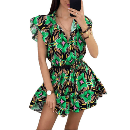 Robe shift à motifs floraux vifs pour femmes Chic und Stil