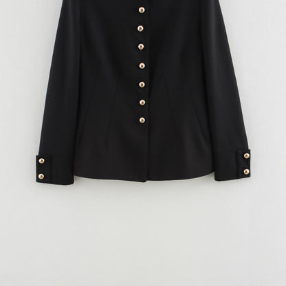 Dames élégante veste matelassée avec col montant et boutons dorés Chic und Stil