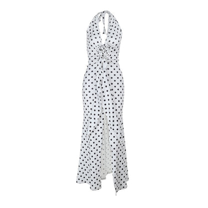 Femmes Robe Maxi Élégante à Pois Chic und Stil
