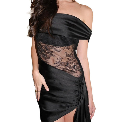 Robe de soirée Off-Shoulder avec détail en dentelle Chic und Stil