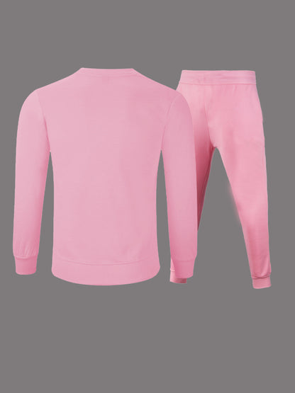 Women's sporty sweatshirt and jogging pants set with urban graphic print Chic and Style