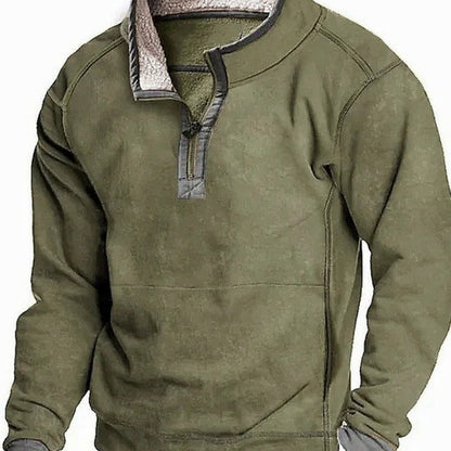 Pull en polaire pour hommes avec col montant et fermeture éclair pratique Chic und Stil