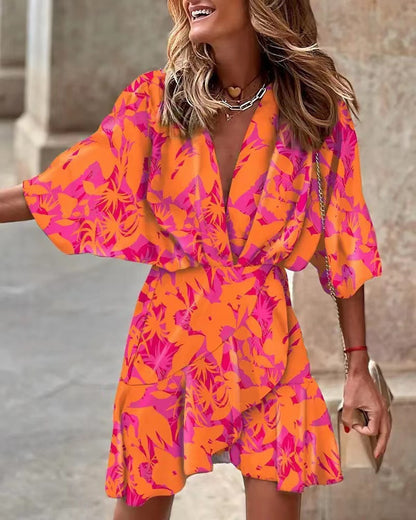 Dames Robe courte minimaliste à manches courtes Chic und Stil