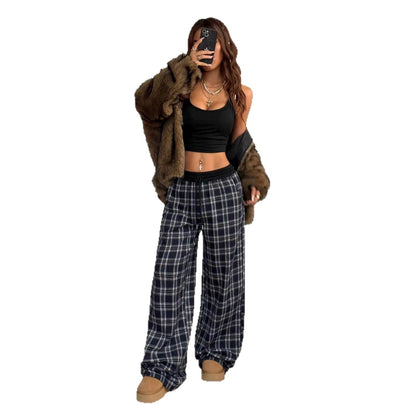 Chic and Style women's casual checkered pants