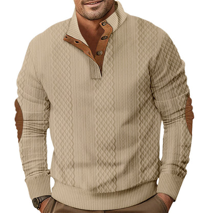 Pull en tricot tendance pour hommes avec une structure unique et col Chic und Stil