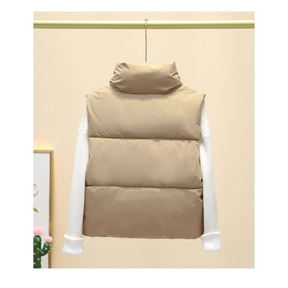 Dames gilet matelassé avec col haut et taille ajustable Chic und Stil