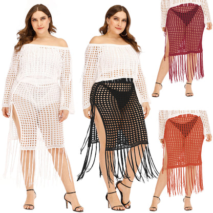 Dames Crochet Franges Plage Dérobé Set Chic und Stil