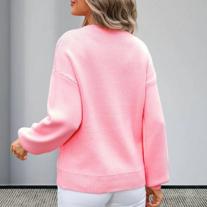 Pull en tricot pour femmes avec un motif de nœud charmant et des détails à la mode Chic und Stil