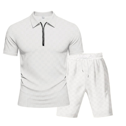 Hommes Ensemble de sport à manches courtes avec design structuré de haute qualité Chic und Stil