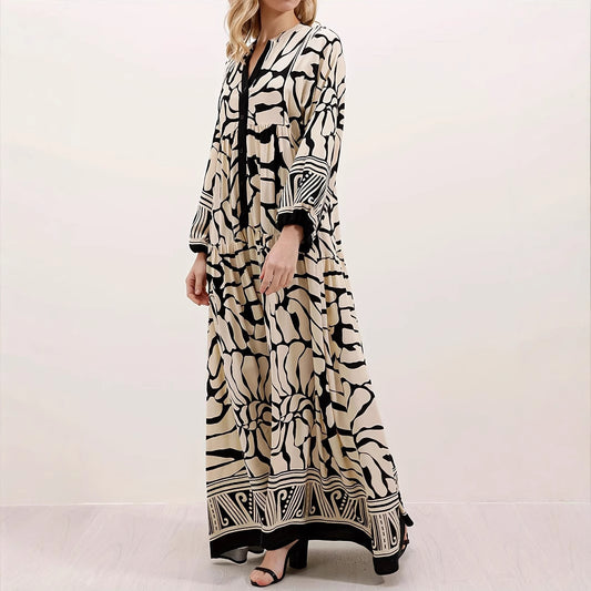 Robe maxi boho pour femmes avec design floral Chic und Stil