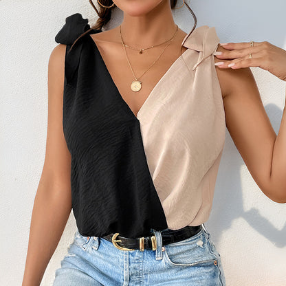 Blouse à épaules liées asymétrique pour femmes Chic und Stil