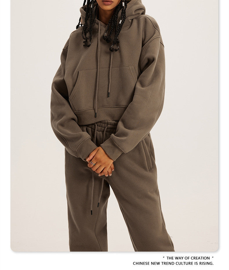 Chic and Style short hoodie set and jogger pants for women