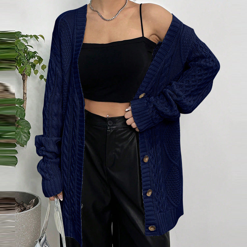 Dames Gros Tricot Cardigan Chic und Stil