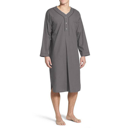 Chemise de nuit pour hommes avec élégante patte de boutonnage et poche poitrine pratique Chic und Stil