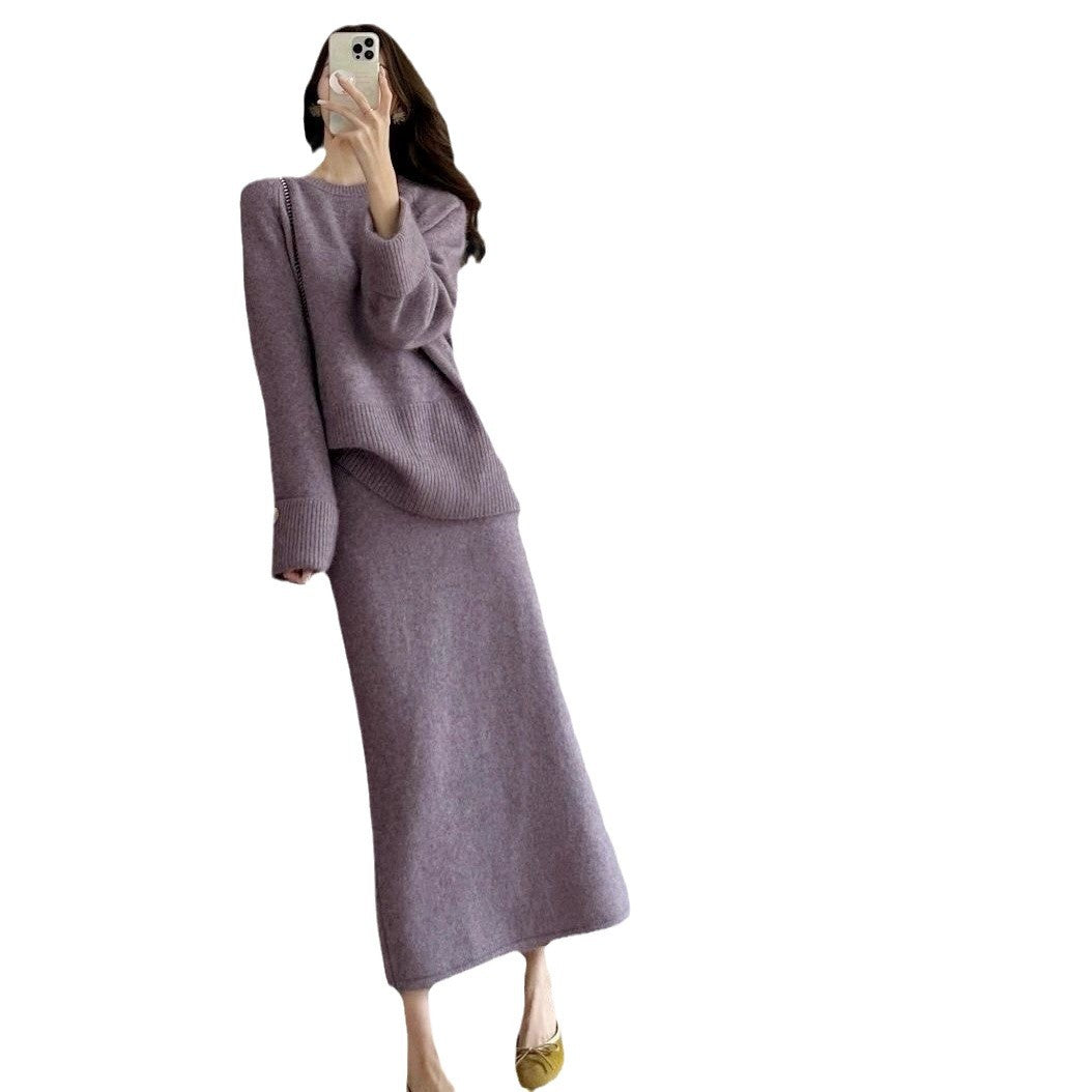 Ensemble tricot confortable pour femmes avec pull et maxi-jupe Chic und Stil