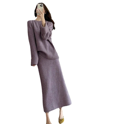 Ensemble tricot confortable pour femmes avec pull et maxi-jupe Chic und Stil