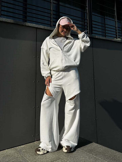 Chic and Style women's sporty hoodie set and wide lounge pants