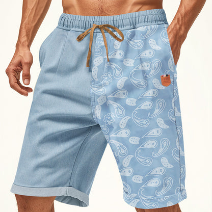 Shorts de plage décontractés pour hommes avec taille élastique et motif coloré Chic und Stil