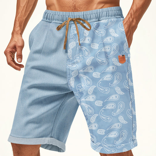 Shorts de plage décontractés pour hommes avec taille élastique et motif coloré Chic und Stil