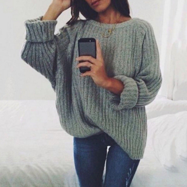 Pull en maille oversized pour femme avec motif côtelé texturé et coupe décontractée Chic und Stil