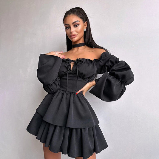 Robe mini décontractée à volants pour femmes avec ourlet volant Chic und Stil