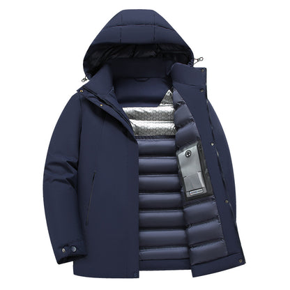 Functional insulated jacket for men with hood and water-repellent properties Chic and Style