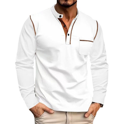 Chemise Henley à manches longues pour hommes avec col moderne et poche poitrine pratique Chic und Stil