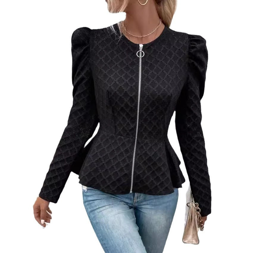Blazer féminin tendance avec manches bouffantes Chic und Stil