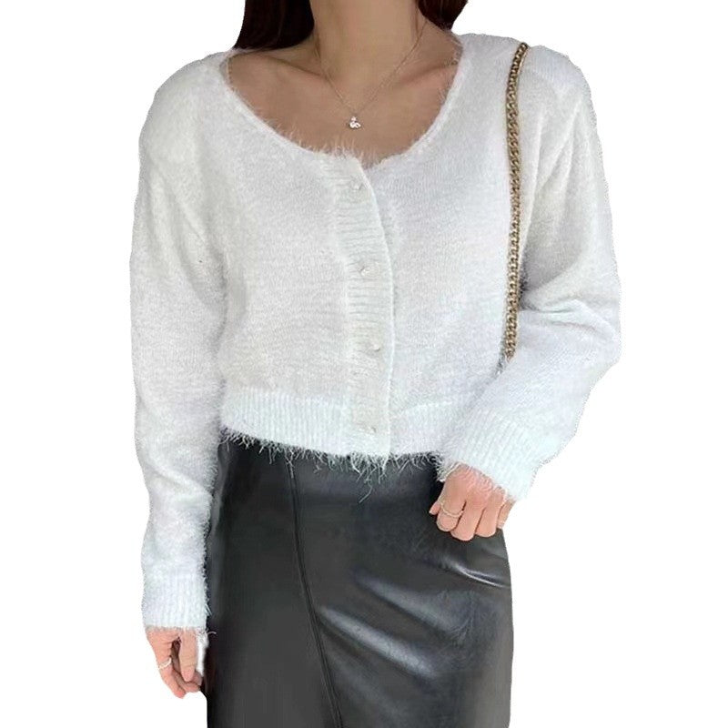 Cardigan court douillet pour femmes en matériau léger Chic und Stil