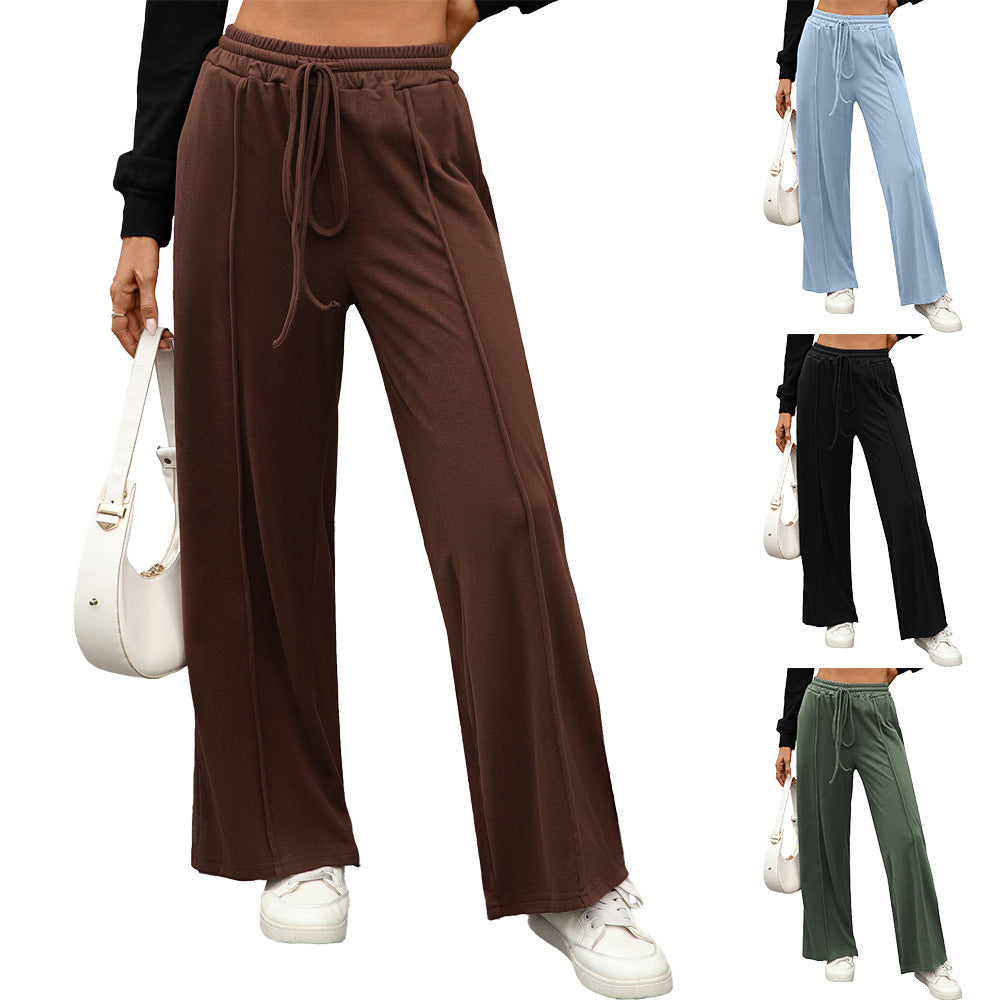 Pleated casual pants for women in high-quality material with elastic waist Chic and Style