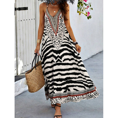 Robe maxi bohémienne pour femmes avec impression exotique Chic und Stil