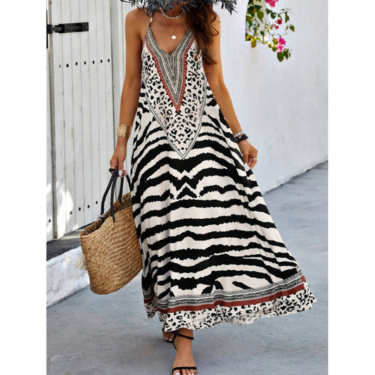 Robe maxi bohémienne pour femmes avec impression exotique Chic und Stil
