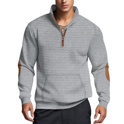 Structured fleece pullover for men with trendy high collar Chic und Stil