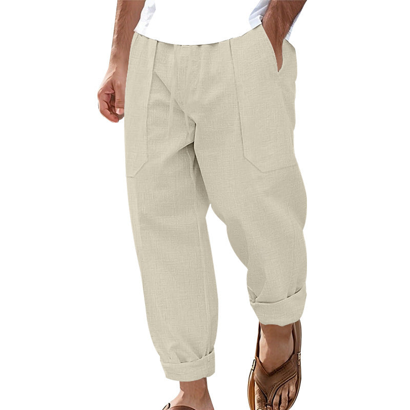 Pantalon cargo décontracté pour hommes avec poches latérales et taille élastique Chic und Stil