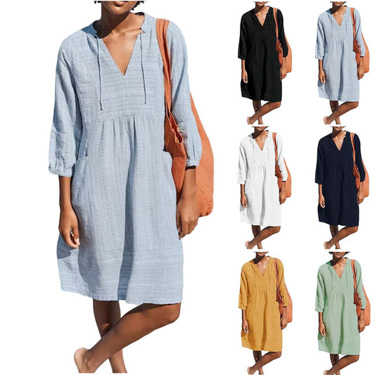 Robe d'été décontractée pour femmes avec capuche et poches Chic und Stil
