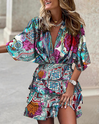 Robe tunique aérienne pour dames avec des éléments de volants romantiques et une taille élastique Chic und Stil