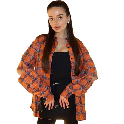 Chemise à carreaux décontractée pour femmes à coupe oversize Chic und Stil